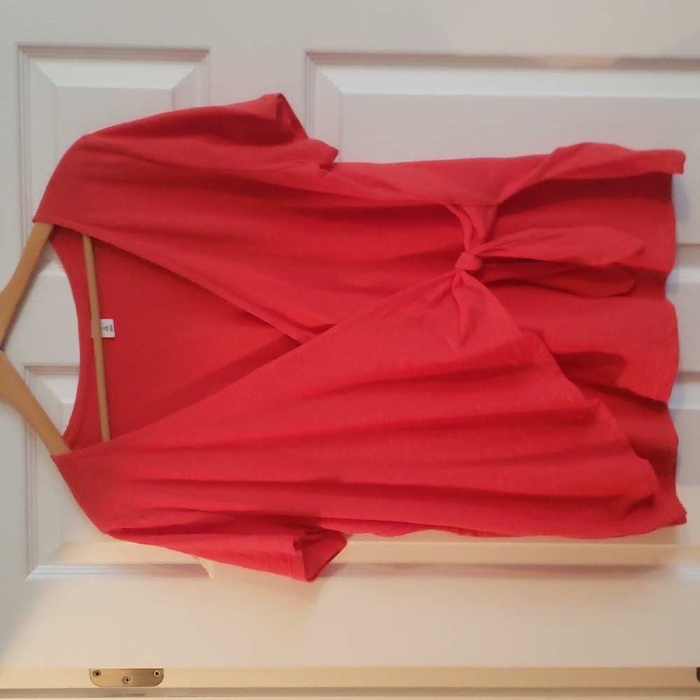 Tie Front Faux Wrap Sweater